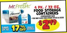 Ollie's MR. FRESH 4 PK. / 23 OZ. FOOD STORAGE CONTAINERS offer