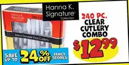 Ollie's Hanna K. Signature Collection 240 PC. CLEAR CUTLERY COMBO offer
