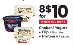 ACME Chobani Yogurt Flip 4.5 oz. ctn. Protein 6.7 oz. ctn offer