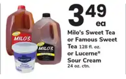 ACME Milo's Sweet Tea or Famous Sweet Tea 128 fl. oz. or Lucerne Sour Cream 24 oz. ctn offer