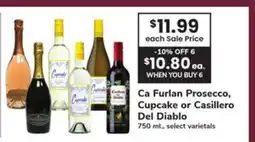 ACME Ca Furlan prosecco, Cupcake & Casillero Del Diablo offer
