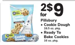 ACME Pillsbury Cookie Dough 16.5 oz. pkg., Ready To Bake Cookies 16 oz. pkg offer