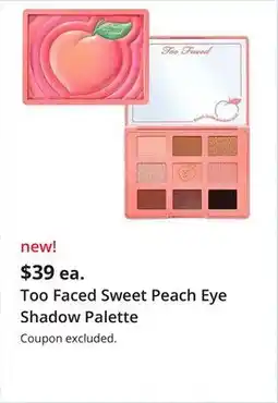 JC Penney Too Faced Sweet Peach Eye Shadow Palette offer