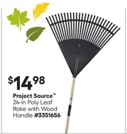 Lowe's 24-in Poly Leaf Rake with Wood Handle offer
