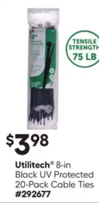 Lowe's 8-in Black UV Protected 20-Pack Cable Ties offer