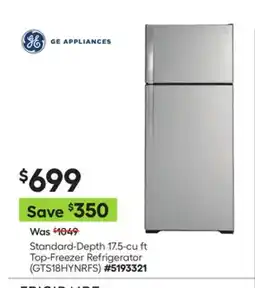 Lowe's Standard-Depth 17.5-cu ft Top-Freezer Refrigerator offer