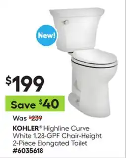 Lowe's Highline Curve White 1.28-GPF Chair-Height 2-Piece Elongated Toilet offer