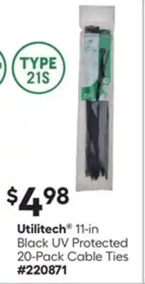 Lowe's Utilitech 11-in Black UV Protected 20-Pack Cable Ties offer