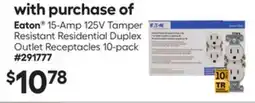 Lowe's 15-Amp 125V Tamper Resistant Residential Duplex Outlet Receptacles 10-pack offer