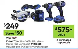 Lowe's 24V MaxC 4-Tool Brushless Power Tool Combo Kit offer