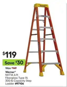 Lowe's NXT1A 6-ft Fiberglass Type 1A 300-lb Capacity Step Ladder offer