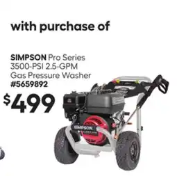 Lowe's Pro Series 3500-PSI 2.5-GPM Gas Pressure Washer offer