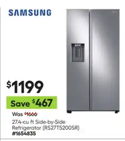 Lowe's 27.4-cu ft Side-by-Side Refrigerator offer