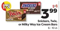 Weis Markets Snickers, Twix, or Milky Way Ice Cream Bars offer