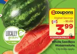 Weis Markets Whole Seedless Watermelons offer
