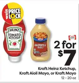 Weis Markets Kraft Heinz Ketchup, Kraft Aioli Mayo, or Kraft Mayo offer