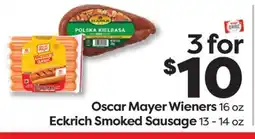 Weis Markets Oscar Mayer Wieners 16 oz Eckrich Smoked Sausage 13 - 14 oz offer
