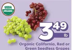 Weis Markets Organic California, Red or Green Seedless Grapes offer