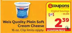 Weis Markets Weis Quality Plain Soft Cream Cheese offer