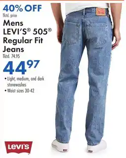 Boscov's Mens LEVI'S 505 Regular Fit Jeans offer