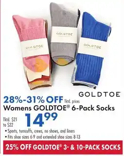 Boscov's Womens GOLDTOE 6-Pack Socks offer