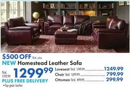 Boscov's NEW Homestead Leather Sofa offer