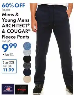Boscov's Mens & Young Mens ARCHITECT & COUGAR Fleece Pants offer