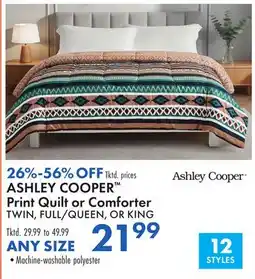 Boscov's ASHLEY COOPER Print Quilt or Comforter offer