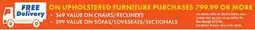 Boscov's UPHOLSTERED FURNITURE offer