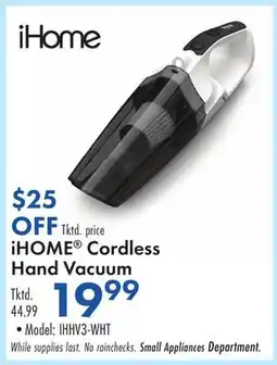 Boscov's iHOME Cordless Hand Vacuum offer