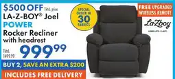 Boscov's LA-Z-BOY Joel POWER Rocker Recliner with headrest offer