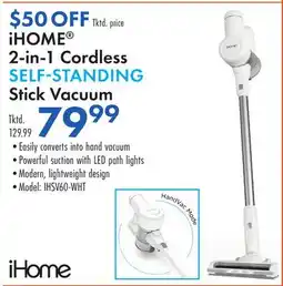 Boscov's iHOME 2-in-1 Cordless SELF-STANDING Stick Vacuum offer