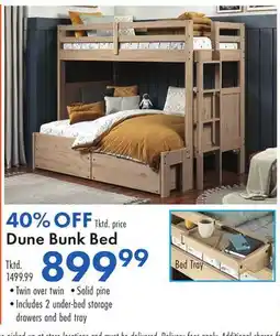 Boscov's Dune Bunk Bed offer