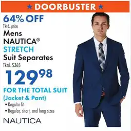Boscov's Mens NAUTICA STRETCH Suit Separates offer