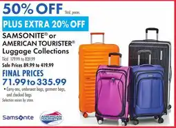 Boscov's SAMSONITE OR AMERICAN TOURISTER Luggage Collections offer