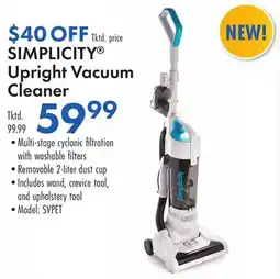 Boscov's SIMPLICITY Upright Vacuum Cleaner offer