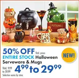 Boscov's ENTIRE STOCK Halloween Serveware & Mugs offer