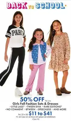Boscov's Girls Fall Fashion Sets & Dresses offer