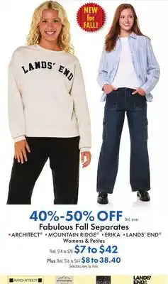 Boscov's Fabulous Fall Separates offer