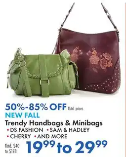 Boscov's NEW FALL Trendy Handbags & Minibags offer