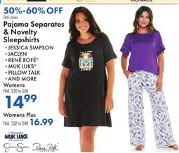 Boscov's Pajama Separates & Novelty Sleepshirts offer