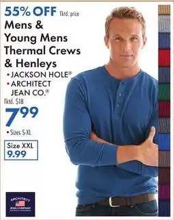 Boscov's Mens & Young Mens Thermal Crews & Henleys offer