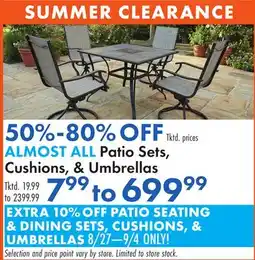 Boscov's ALMOST ALL Patio Sets, Cushions, & Umbrellas offer
