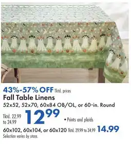 Boscov's Fall Table Linens offer