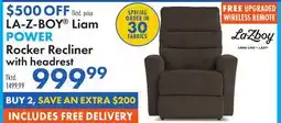 Boscov's LA-Z-BOY Liam POWER Rocker Recliner with headrest offer
