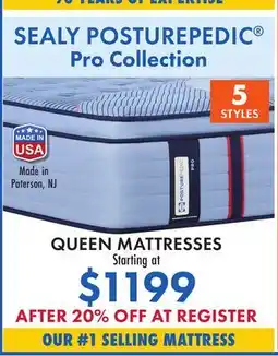 Boscov's SEALY POSTUREPEDIC Pro Collection QUEEN MATTRESSES offer