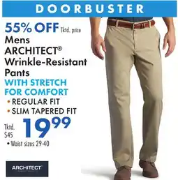 Boscov's Mens ARCHITECT Wrinkle-Resistant Pants offer