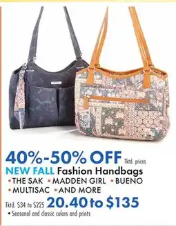 Boscov's NEW FALL Fashion Handbags offer