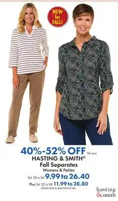Boscov's HASTING & SMITH Fall Separates offer