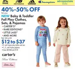Boscov's NEW Baby & Toddler Fall Play Clothes, Sets, & Pajamas offer